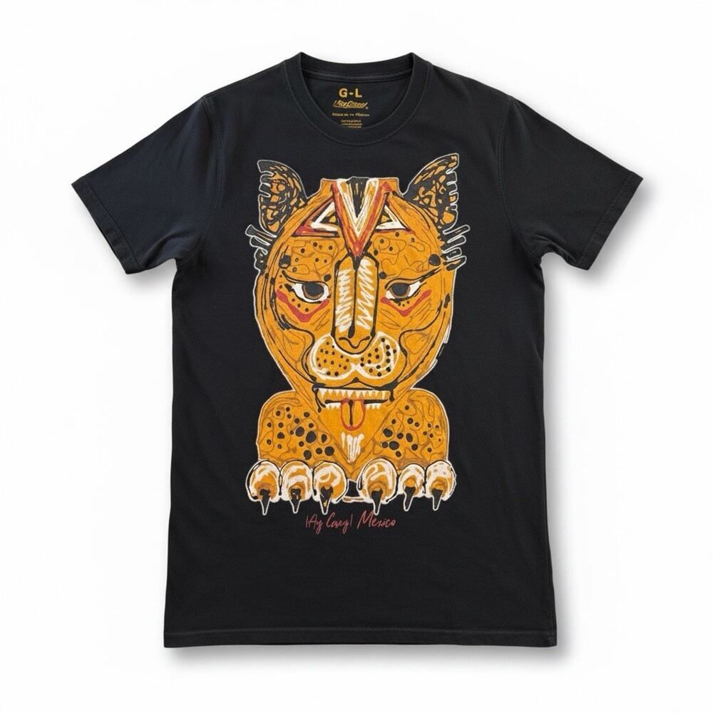 Ay Güey! Men’s Unisex Grande-Large Jaguar Graphic T-Shirt Black Made in Mexico